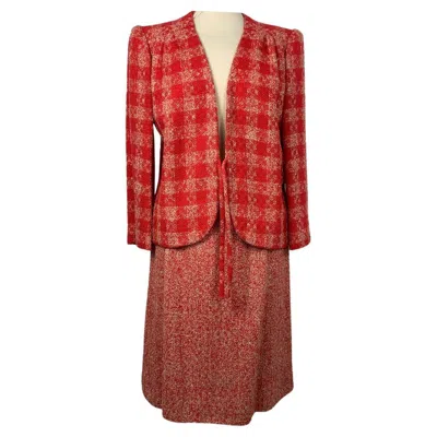 Pre-owned Valentino Garavani Wool Skirt Suit In Red