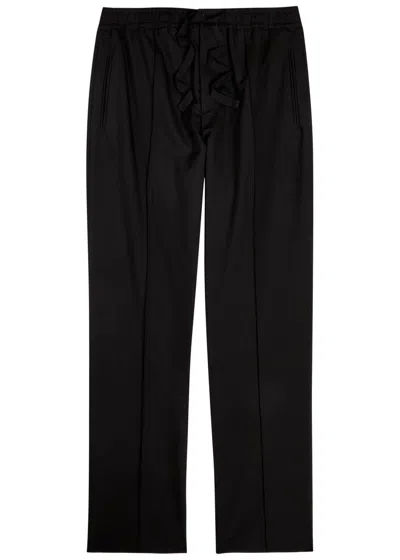 Valentino Garavani Wool Straight-leg Trousers In Black