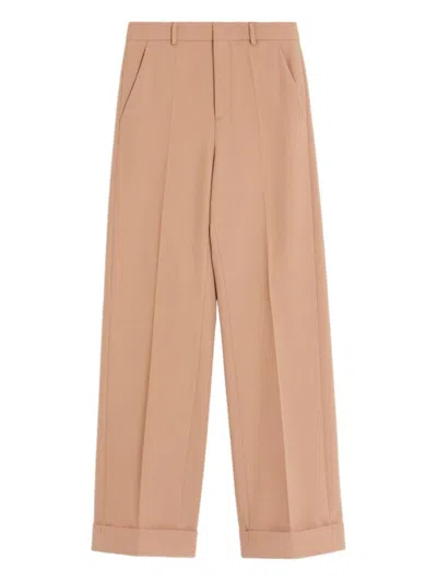 Valentino Garavani Wool Trousers In Brown