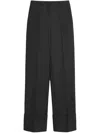 Valentino Wool Trousers With Straight Leg And High Waist In Black