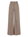 Valentino Garavani Wool Wide-leg Trousers In Brown