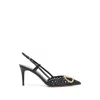 Valentino Garavani Woven Buffed Nappa Leather Pump With Ankle Strap And Logo Hardware