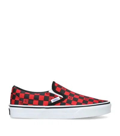 Valentino Garavani X Vans Canvas Checkerboard Slip-on Sneakers In Red