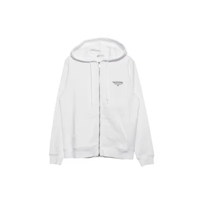 Valentino Garavani Zipped Sweatshirt Men In White
