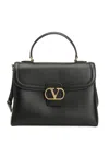 Valentino 9 To 5 Flap Leather Top-handle Bag In Black