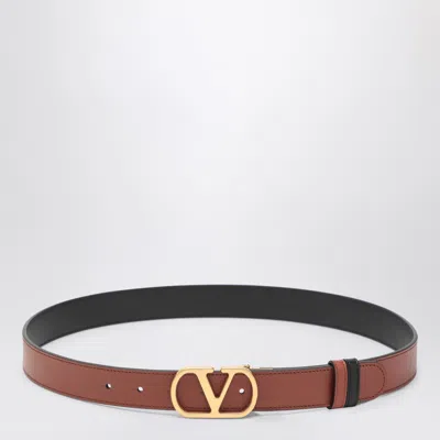 Valentino Garavani Reversible Vlogo Signature Belt Brown/black