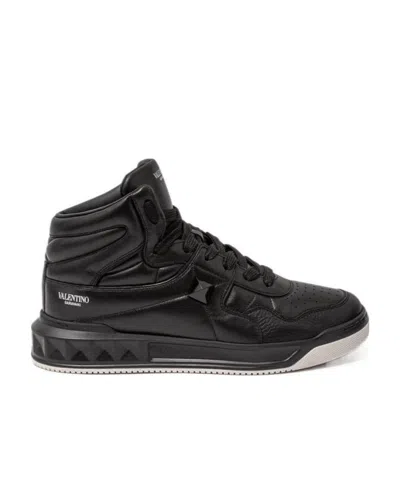 Valentino Garavani Valentino Garavni High-top Lace-up Sneakers In Black