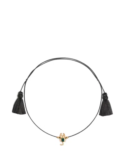 Valentino Garavani Gardienne Hair Accessory And Necklace In Metal, Crystal And Rope With Tassel In Gold
