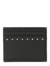 Valentino Garavani Rockstud Grainy Calfskin Cardholder In Black