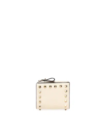Valentino Garavani Garnet Calfskin Rockstud Wallet
