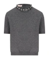 Valentino Gem-embellished Sweater In Gray