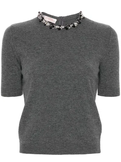 VALENTINO GEM-EMBELLISHED SWEATER
