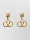 Valentino Gemstone Accent Stud Earrings With Gold-tone Finish