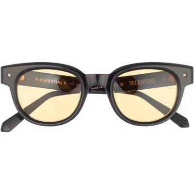 Valentino Gender Inclusive V-essential 48mm Small Round Sunglasses