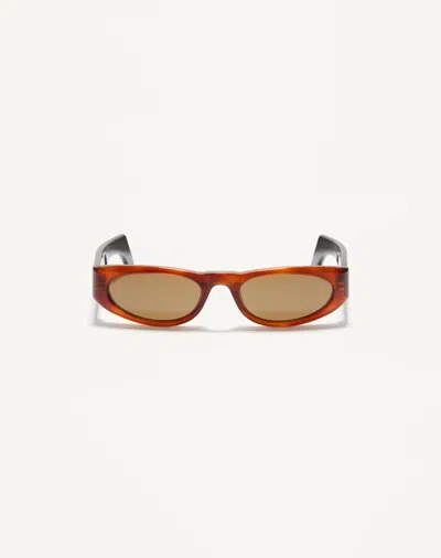 Valentino Garavani Valentino Geometric Acetate Eyewear Unisex Havana/brown 53