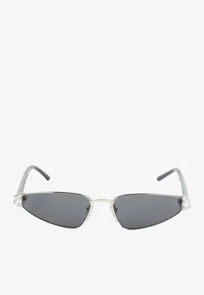 Valentino Geometric Logo Sunglasses In Neutral