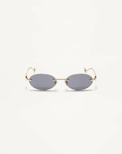 Valentino Garavani Valentino Geometric Metal Eyewear Woman Gold/grey 53 In Multi