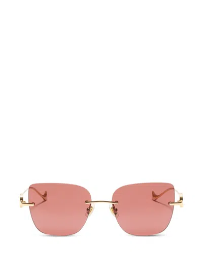 Valentino Geometric Metal Sunglasses In Pink