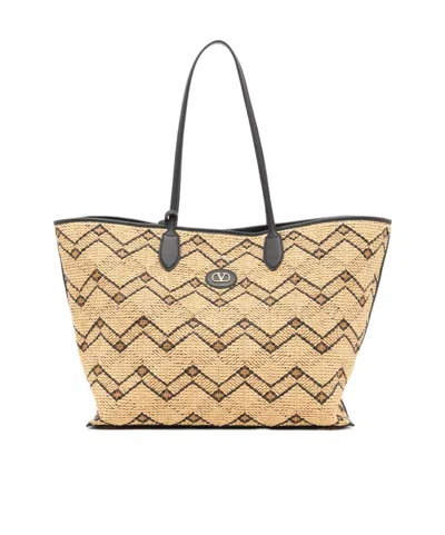 Valentino Garavani Geometric Pattern Handbag In Neutral