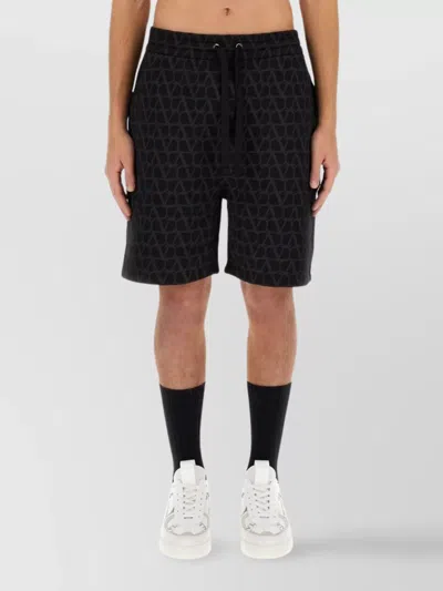 Valentino Geometric Pattern Knee Length Shorts In Black