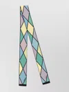 Valentino Geometric Pattern Lightweight Rectangular Scarf In Blue