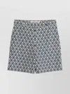 Valentino Bermuda Shorts In Cotton Poplin With All Over Toute La V Print