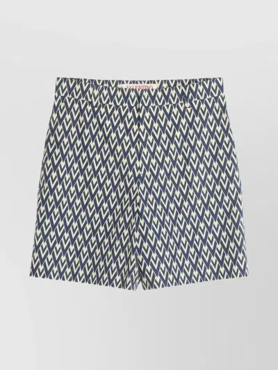 VALENTINO GEOMETRIC PATTERN SHORTS BELT LOOPS
