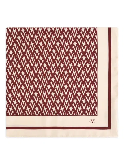 VALENTINO GEOMETRIC-PATTERN SILK SCARF