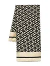 Valentino Chevron Pattern Silk Square Scarf In Neutral