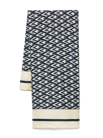 Valentino Geometric-patterned Scarf In Neutrals