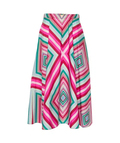 Valentino Geometric Print Midi Skirt In Printed