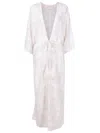 Valentino Geometric-print Beach Cover-up In Neutrals