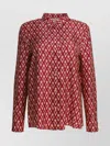 Valentino Geometric Print Collared Long Sleeve Shirt In Multi