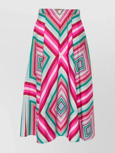 Valentino Geometric Print Midi Skirt In Printed