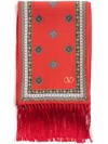 Valentino Geometric Print Scarf In Red