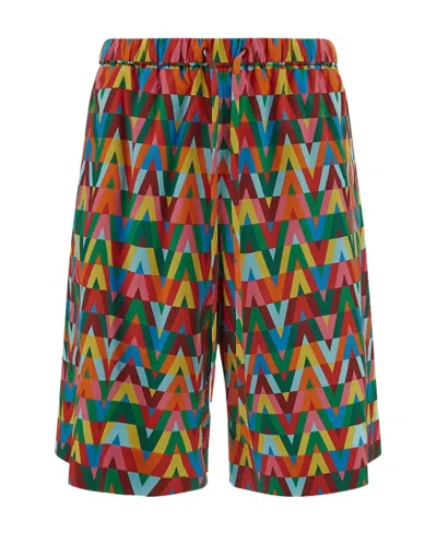 Valentino Geometric Print Shorts In Multi