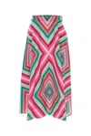 Valentino Geometric Print Midi Skirt In Rosa