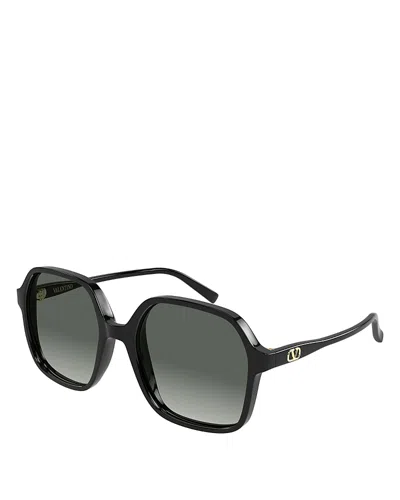 Valentino Geometric Sunglasses, 56mm In Black