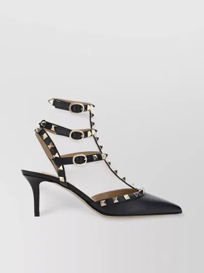 Valentino Garavani Geometric Toe Studded Leather Pumps