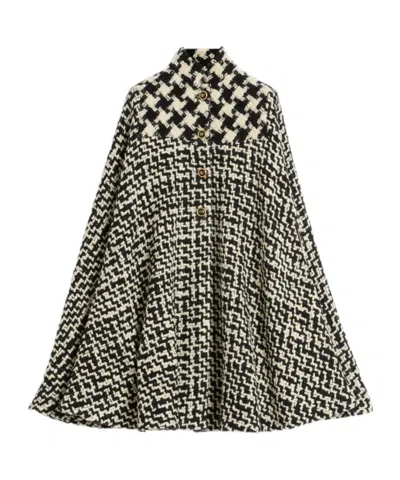 VALENTINO HOUNDSTOOTH-PATTERN CAPE