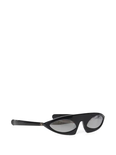 Valentino Geometric-frame Sunglasses In Black