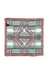 Valentino Geometric-pattern Frayed Scarf In Multi