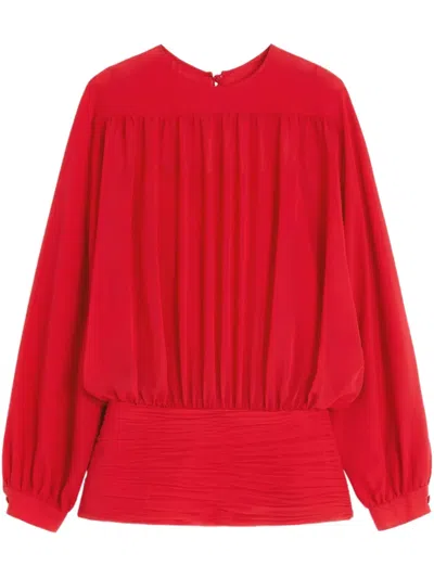 Valentino Light Georgette Top Woman Paris 36 In Red