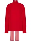 Valentino Georgette Blouse In Red