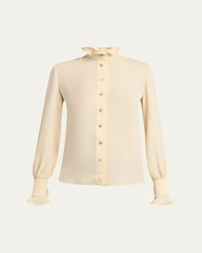 VALENTINO GEORGETTE BUTTON-FRONT BLOUSE