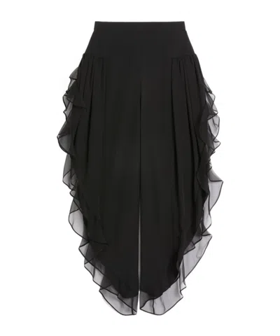 VALENTINO VALENTINO RUFFLED TRIM BALLON TROUSERS