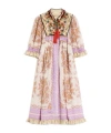 Valentino Garavani Embroidered Voyage Imaginaire Silk Georgette Dress In Neutral