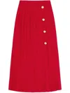 Valentino Georgette Midi Skirt Woman Paris 42 In Red
