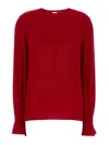 Valentino Crewneck Long-sleeved Top In Red