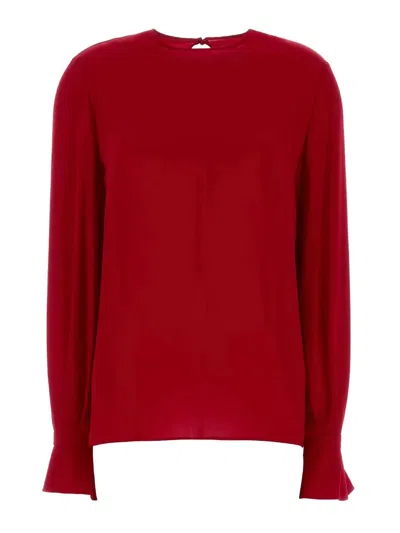 VALENTINO GEORGETTE RUFFLED BLOUSE